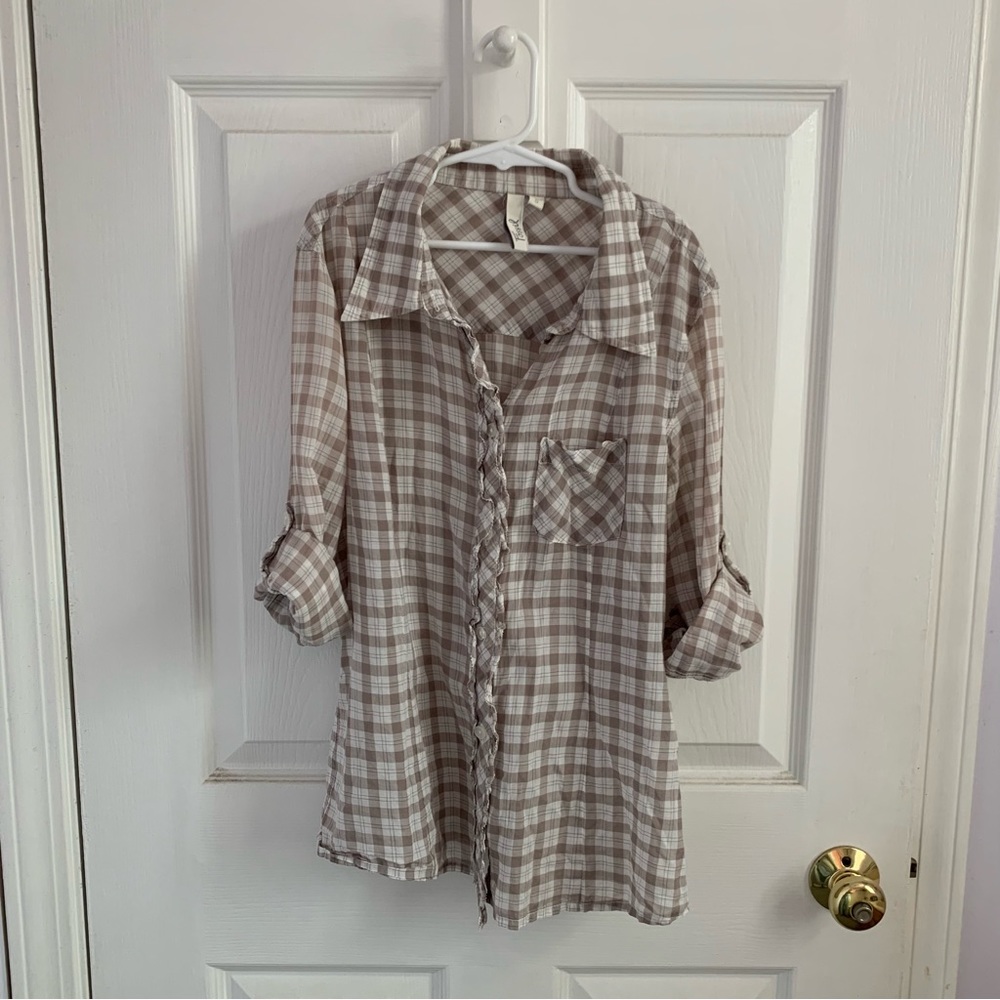 Fossil Checkered Button Down - image 5